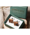 Wooden cute cat cufflinks