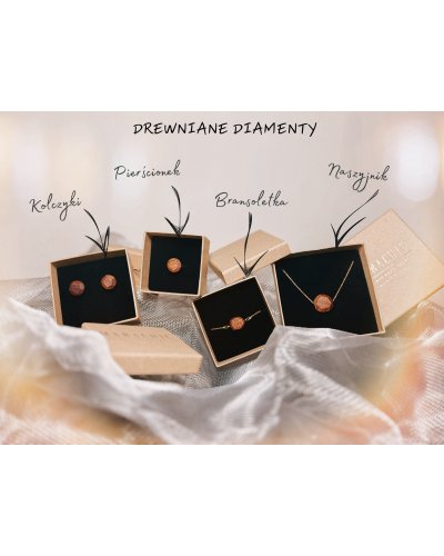 Drewniany diament naszyjnik
