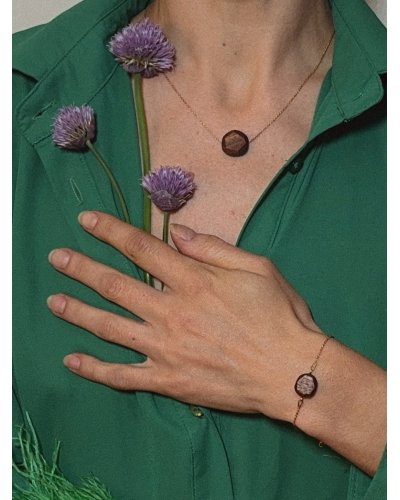 Drewniany diament naszyjnik