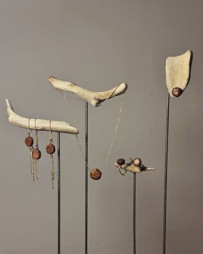 Drewniany diament naszyjnik