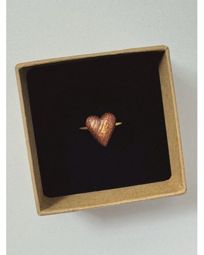 Pierścionek drewniane serduszko