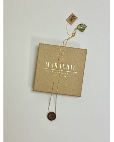 Drewniany diament naszyjnik