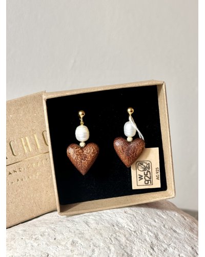 Pearl love earrings