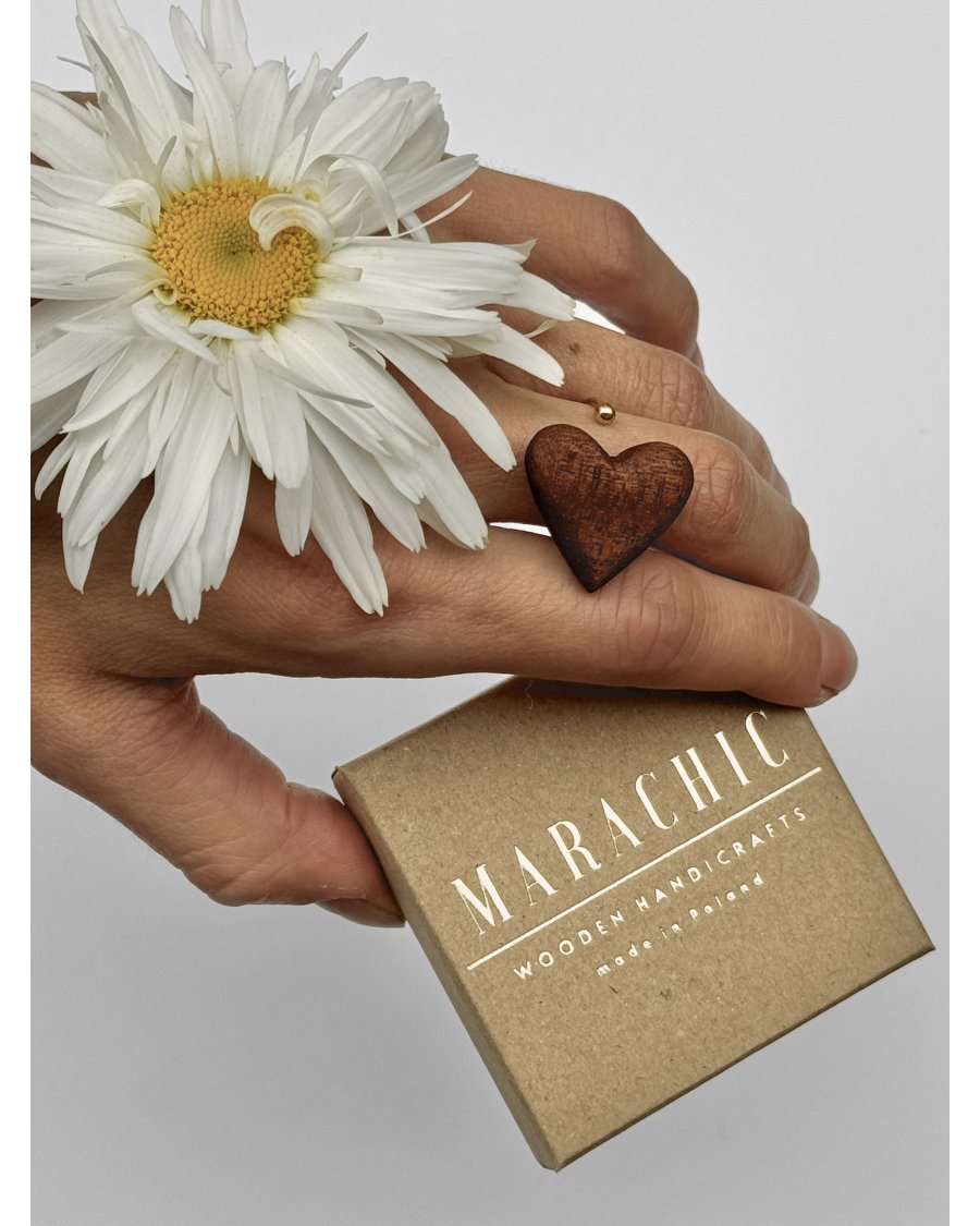 Wooden heart ring