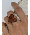 Wooden heart ring