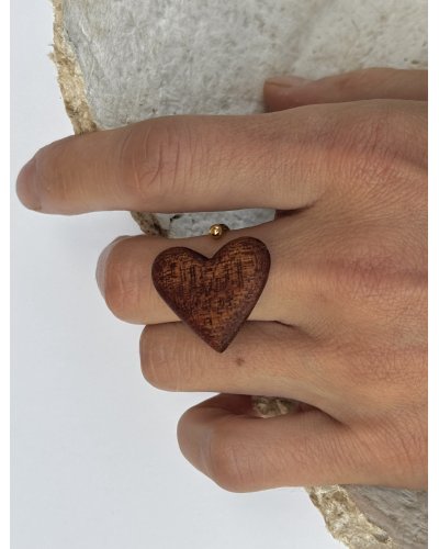 Wooden heart ring