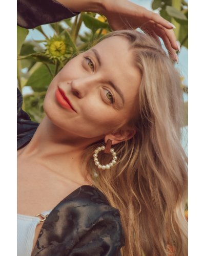 Pearl circles earrings