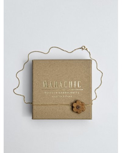 Łańcuszek z drewnianym serduszkiem