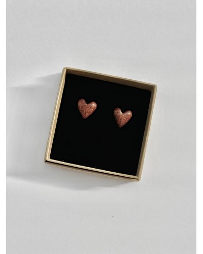 Kolczyki drewniane serduszka