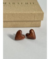 Earrings wooden hearts