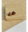 Earrings wooden hearts