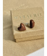 Earrings wooden hearts