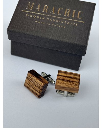 Drewniane spinki do mankietów