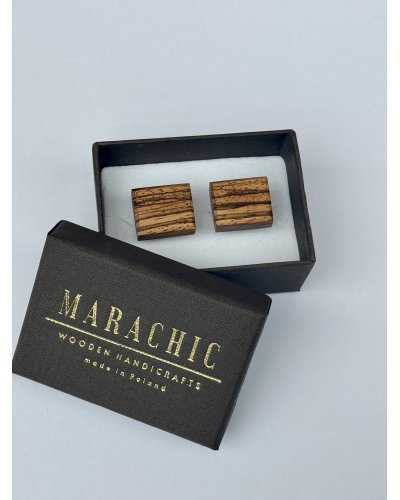 Drewniane spinki do mankietów