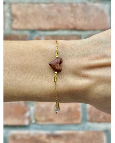 Bracelet with a wooden heart