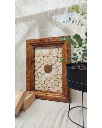 Guest book frame - Wooden Love Discs