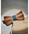 Hand-carved wooden bow tie SAPELI WOOD