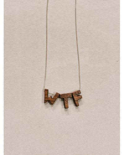 Necklace with wooden pendants WTF MARACHIC