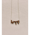 Necklace with wooden pendants WTF MARACHIC