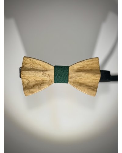 Drewniana muszka ręcznie rzeźbiona NATURAL OAK