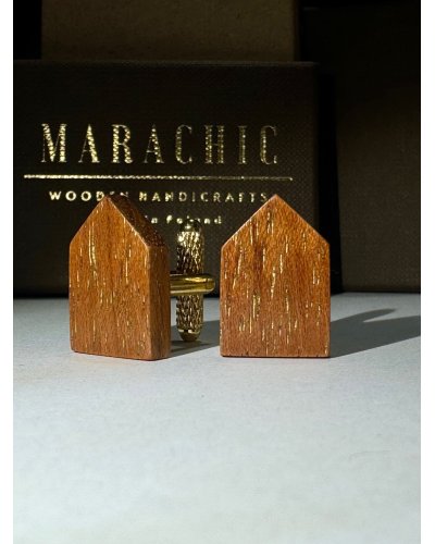 Drewniana muszka z poszetką