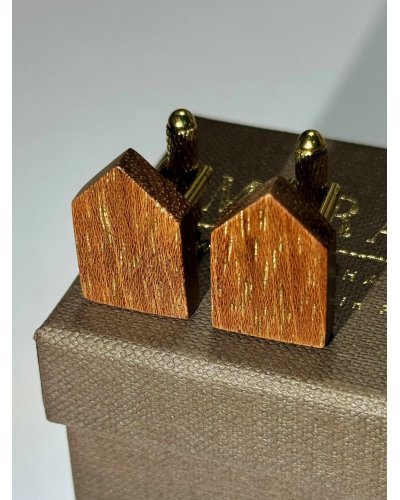 Drewniana muszka z poszetką