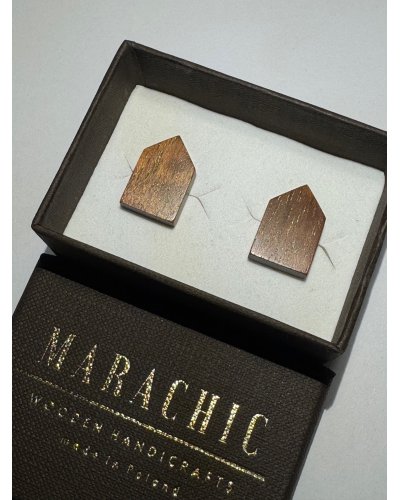 Drewniane spinki do mankietów barn