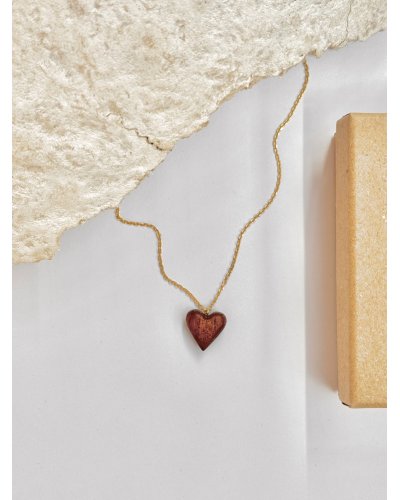 Łańcuszek z drewnianym serduszkiem