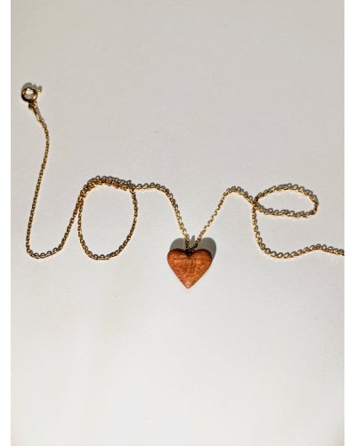 Łańcuszek z drewnianym serduszkiem