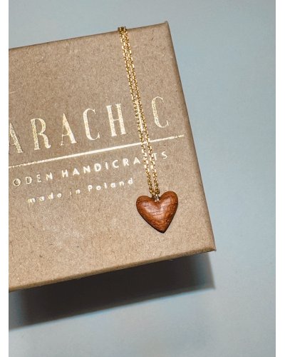 Łańcuszek z drewnianym serduszkiem