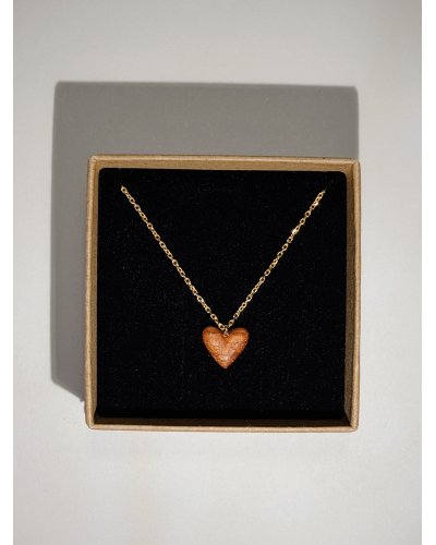 Łańcuszek z drewnianym serduszkiem