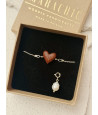 Bracelet with a wooden heart