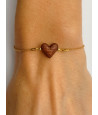 Bracelet with a wooden heart