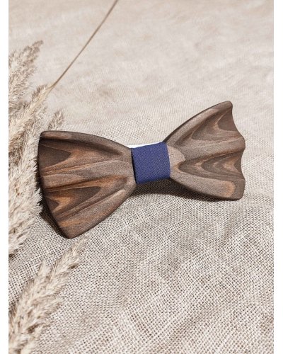 Hand carved wooden bow tie