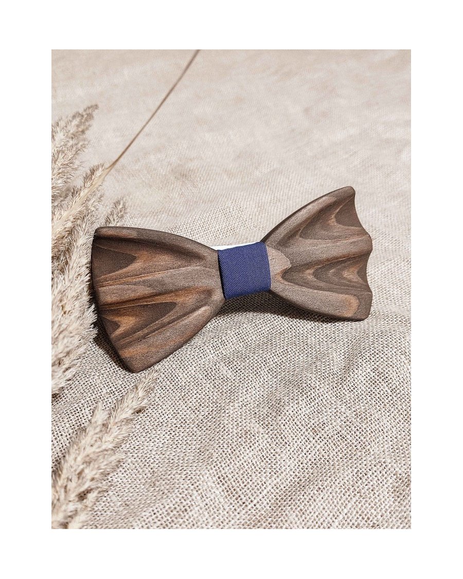 Hand carved wooden bow tie
