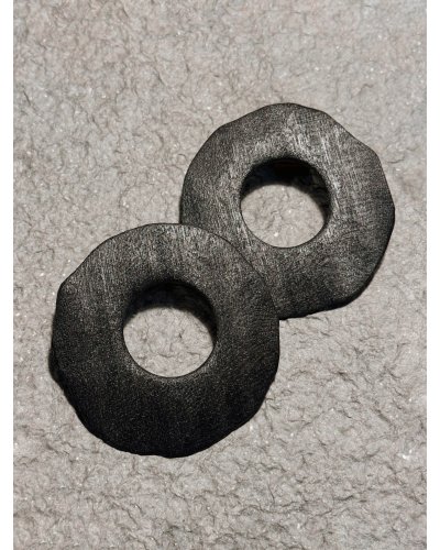 "Burnt Halo" Earrings | Shou Sugi Ban Wood, Geometric, Minimalist