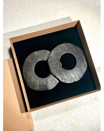 "Burnt Halo" Earrings | Shou Sugi Ban Wood, Geometric, Minimalist