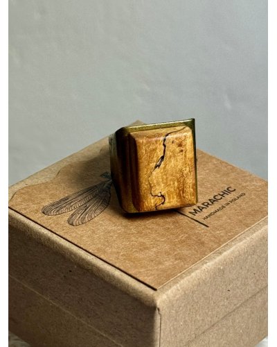 Large Wooden Ring - Unique Artistic Handcrafted Jewelry