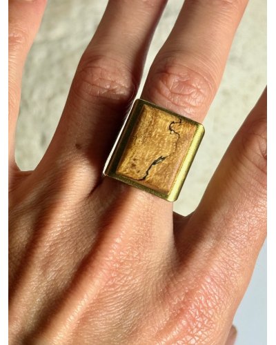 Wooden Ring Spalted Tamarind Wood MARACHIC