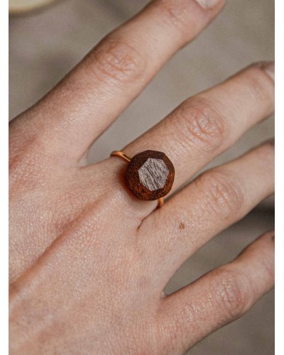 Wooden diamond ring. A unique handicraft as a gift for her.