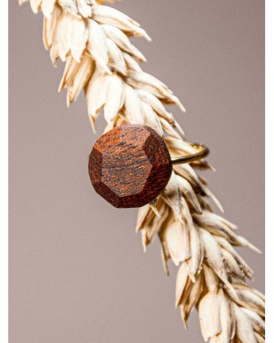 Wooden diamond ring. A unique handicraft as a gift for her.