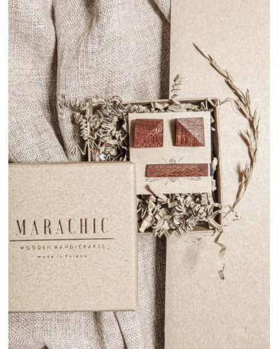 Wooden tie clip and cufflinks. A gift for him!