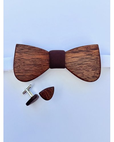 Wooden bow tie BOHO GREEN