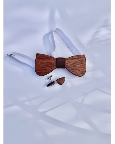 Wooden bow tie BOHO GREEN
