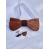 Wooden bow tie with cufflins MARACHIC