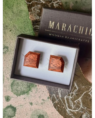 Drewniane spinki do mankietów RUSTIC GOLD