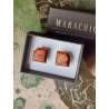 Wooden cufflinks RUSTIC GOLD