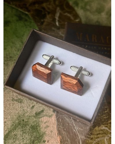 Drewniane spinki do mankietów RUSTIC GOLD