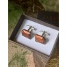 Wooden cufflinks RUSTIC GOLD