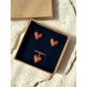 Gift Set: Wooden Heart Pendant & Studs | Sapeli Wood Jewelry
